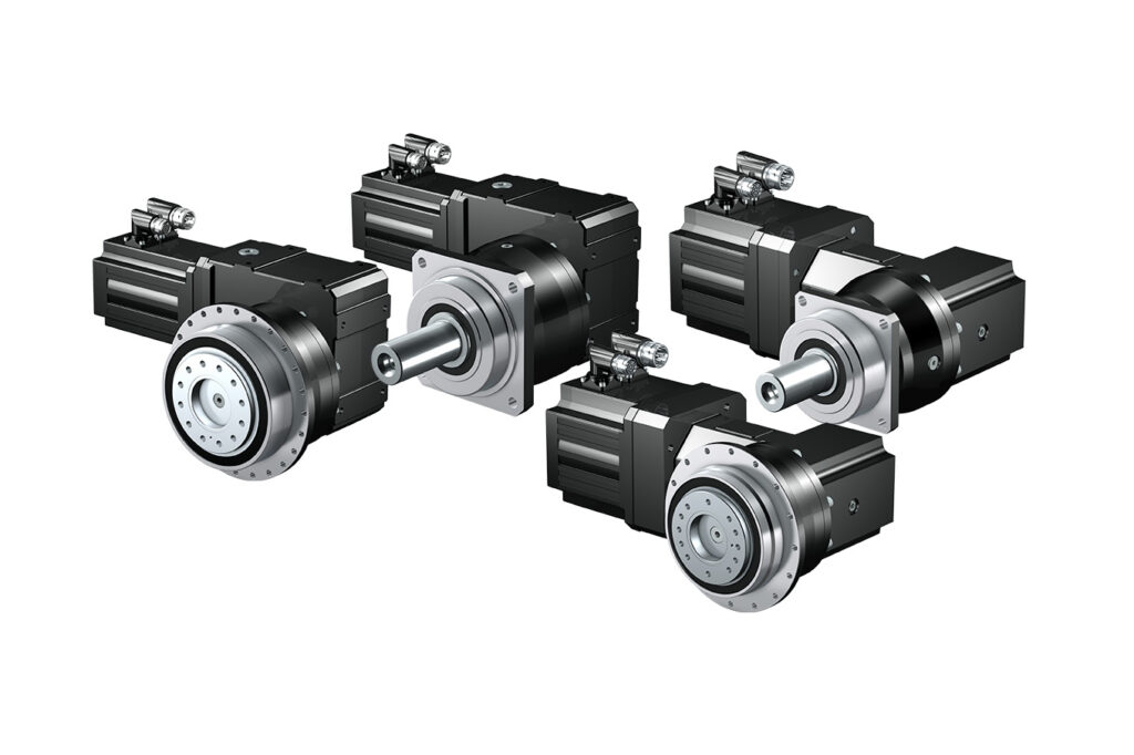 High-precision right-angle planetary gear units for small installation spaces, combined with extremely compact, dynamic synchronous servo motors. 