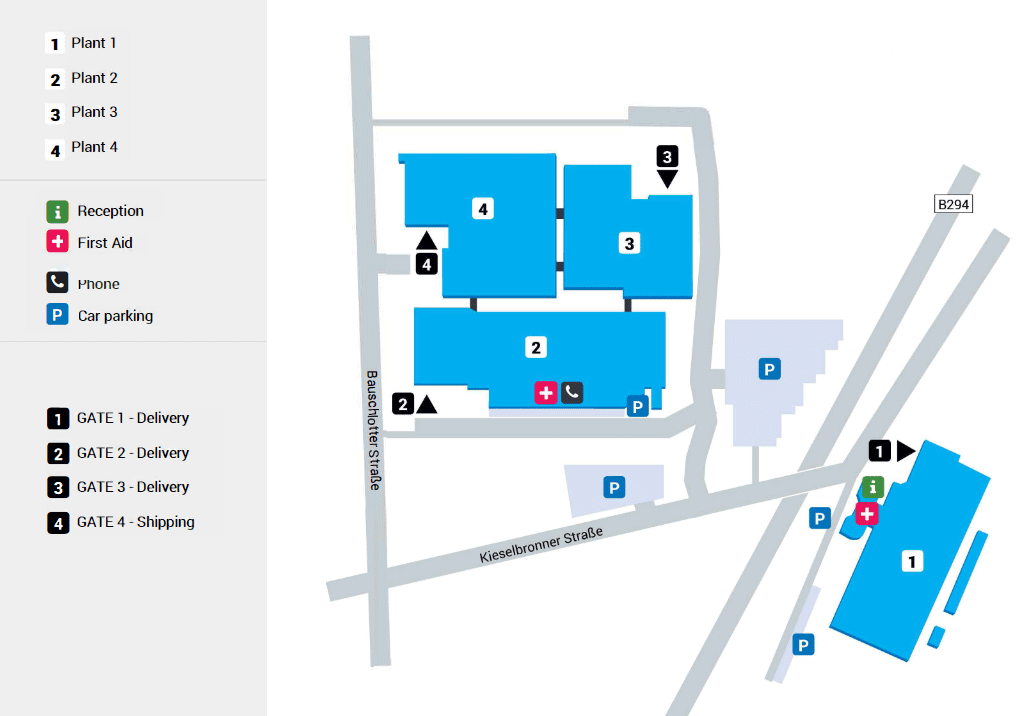 Directions to STOBER
 in Pforzheim.