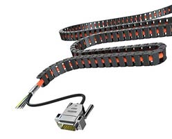 The new hybrid cable connects motors and drive controllers reliably up to 100 meters.